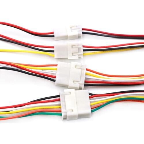 10PCS XH2.54 2/3/4/5/6 Pin Pitch 2.54mm Wire Cable Connector XH Plug Male & Female Battery Charging Cable 200MM Length 26AWG