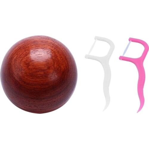 100 Pcs Floss Picks Teeth Toothpicks Stick Oral Care & 1 Pcs 6Cm Wooden Stress Baoding Ball