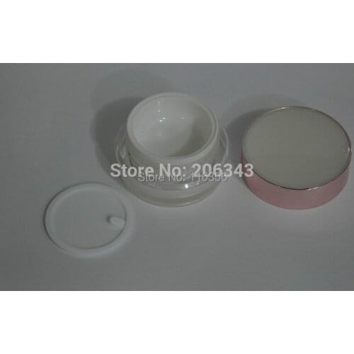 15G oearl white cream bottle,cosmetic container,,cream jar,Cosmetic Jar with pink lid,Cosmetic Packaging
