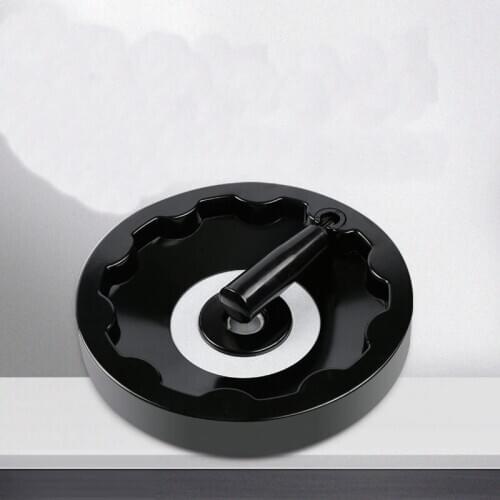 18mm x 200mm Back Ripple Hand Wheel Black for Lathe Milling Machine