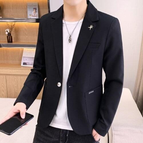 2021 mens leisure suit spring new single top young Korean slim small suit trend all-match coat