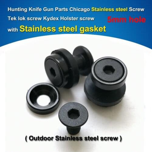 4pcs/lot 7.5mm x 5mm hole Stainless steel screw & gasket knife scabbard chicago screw for Kydex Holster holeTek lok buckle tools