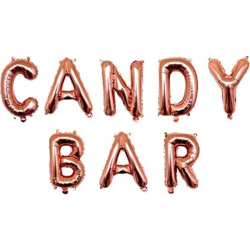 8pcs 16inch Rose Gold Candy bar foil balloon birthday party engagement wedding candy table bride shower baby shower decorations