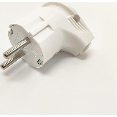 White 90 degree elbow connector 250v 10a 16a french Russia Korea Germany Thailand power cord wired cable plug