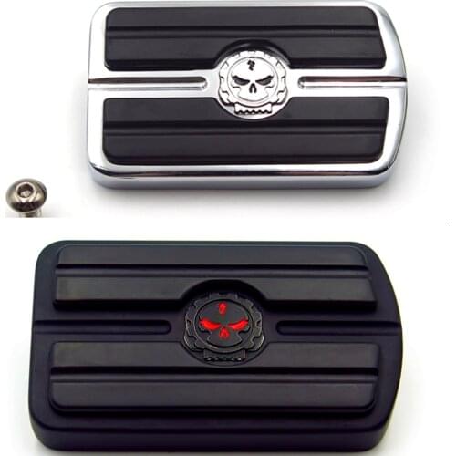 Aftermarket Free Shipping Motorcycle Parts CHROMED For Harley Davidson Touring Softail Brake Pedal Large Pad H-D Willie G. Skull
