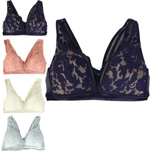 X111 Spring New Model Large Size Bra Gathered Lace Sexy Back No Rims Large Cup Side Breast Holding Underwear Plus Size Bras