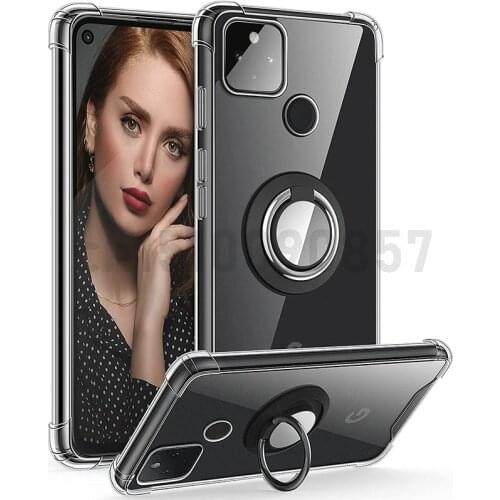For Google Pixel 4 Case Shockproof With Ring Holder Soft Clear Cover On For Google Pixel 4 XL Pixel4 2 3 3A XL 4A 5 Funda