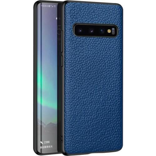 Phone Case For Samsung Galaxy A5 A7 A8 Plus J6 2018 J5 J7 2017 Litchi Texture Cowhide Genuine Leather Anti-collision Cover Capa