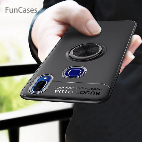 For Vivo V11i V11 Pro Case Colorful Metal Magnetic Ring Holder Soft Silicone TPU Luxury Cover for Vivo V11i Back Telephone
