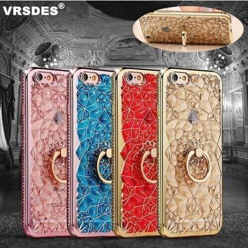 For iPhone XS MAX XR X 8 7 6 6S Plus Case Stand Holder Diamond Silicone Cover For Samsung Galaxy A9 A7 2018 A10 A30 A50 A70 Case