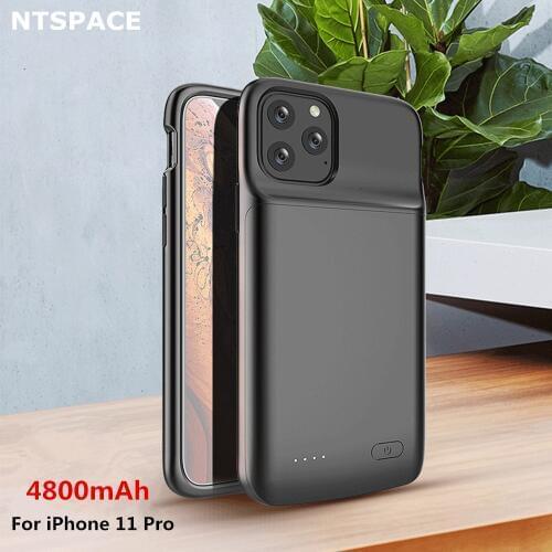 NTSPACE Battery Cases For iPhone 11 Pro Power Case 4800mAh Liquid Silicone Shockproof Extenal Battery Power Bank Charger Cover