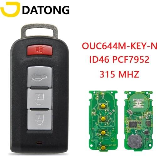 Datong World Car Remote Control Key For MItsubishi Lancer Outlander Galant ID46 PCF7952 315MHz OUC644M-KEY-N Keyless Go Card