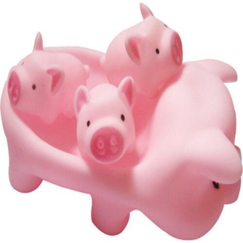 Baby Toys Pink Rubber pig Squeeze Sound Squeaky Pool Water Floating Children Water Toys Pig Baby Bath Toy for Kids