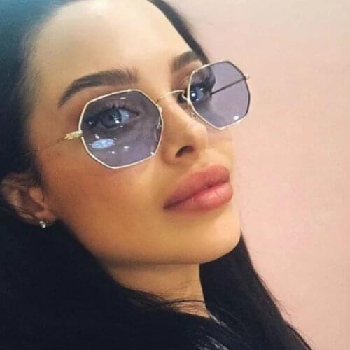DYTYMJ Retro Metal Sunglasses Women Small Frame Polygon Women Sunglasses Luxury Brand Designer Sun Glasses for Men Gafas De Sol