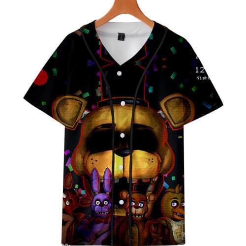 Five Night At FNAF baseball t shirt tops FNAF men women clothing summer short sleeve tshirt casual clothes boys t-shirt kids