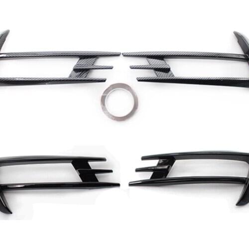 Gloss Black Fog Lamp Cover Bumper Grille Trim For VW Golf 7 MK7 2014-2017
