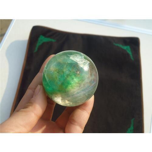 HOT 250g 53mm Natural Fluorite Quartz Crystal Sphere Ball Healing