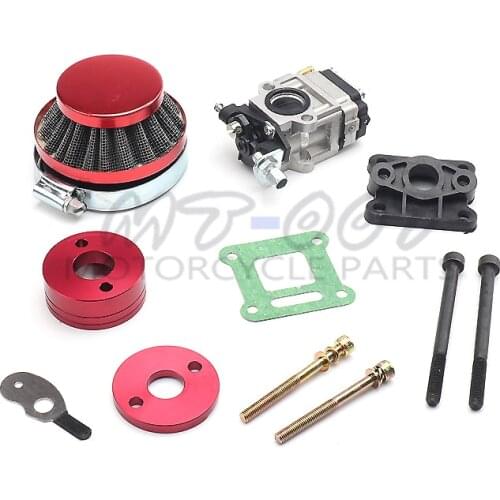 Carburetor 44mm Air Filter Alloy Stack Kit For 2 Stroke 47cc 49cc Engine Parts Goped EVO Gas Scooter motorcycle dirt bike mini