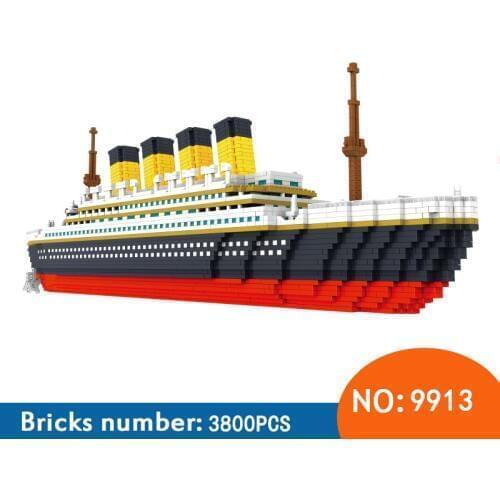 3800 pcs PZX Mini blocks Titaniced Building Bricks Model Big size Figures Educational Toys Boat Juguetes Girls Gifts for Kids