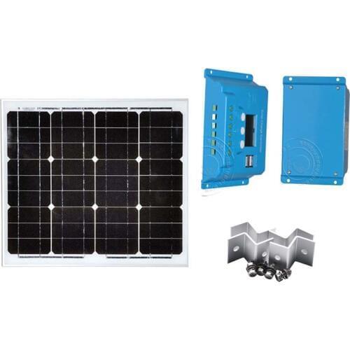 Kit Solar Solar Panel Module 12V 30W Solar Charger Controller 10A 12V/24V Z Bracket Mount Pv Cable Boat Camp Camper RV Phone