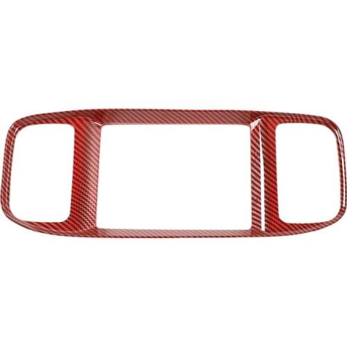 Carbon Fiber Red Interior Navigation Frame Cover Trim for Dodge Charger 2015-2021