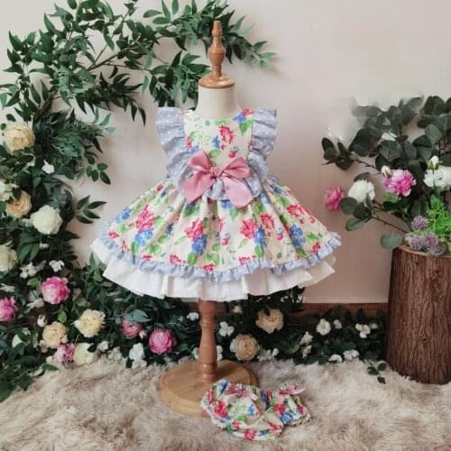 Summer Cotton Lolita Dress Girl Spanish Princess Dress Baby Birthday Dress Kids Dresses for Girls Toddler Girl Christmas Outfits