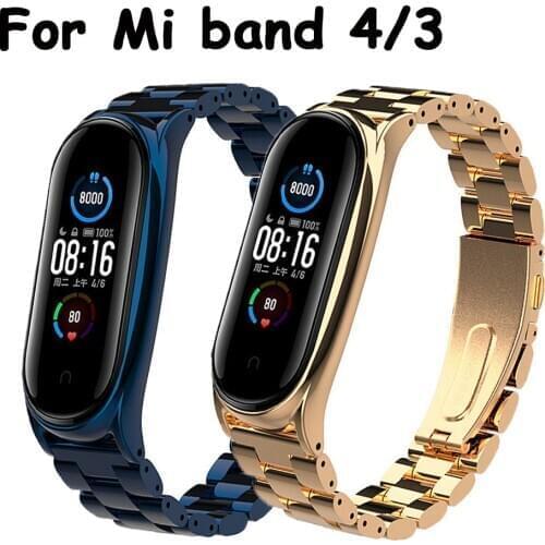 Metal Strap For Xiaomi Mi Band 4 3 5 Bracelets Smart Watch Band for Mi band 4 Replacement Pulseira for Xiomi Mi Band 5 Wristband