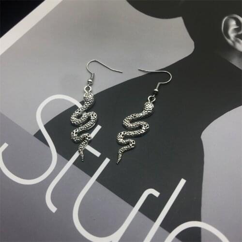 Trendy Vintage Snake Shape Dangle Earrings Girl Retro Drop Earrings Cute Small Object Earring Jewelry for Women