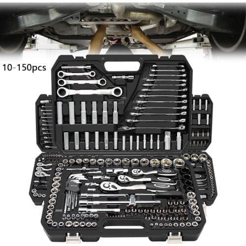 Car Repair Tool Kit Set 10/32/37/43/46/53/61/82/94/121/140/150pcs General Wrench Tool Set Box Mul-tifunction Car Repair Tool Set