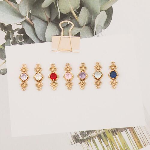 HAOSAW 6*16MM 6Pcs/Lot Multi Colors Aceesorries/Crystal Connection/Rhombus/Glass Accessories/Curved Loop/Earring Findings