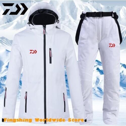 Daiwa Fishing Clothes Sets Outdoor Fishing Clothing Winter Keep Warm Men Fishing Skiing Suit Waterproof Fishing Jacket