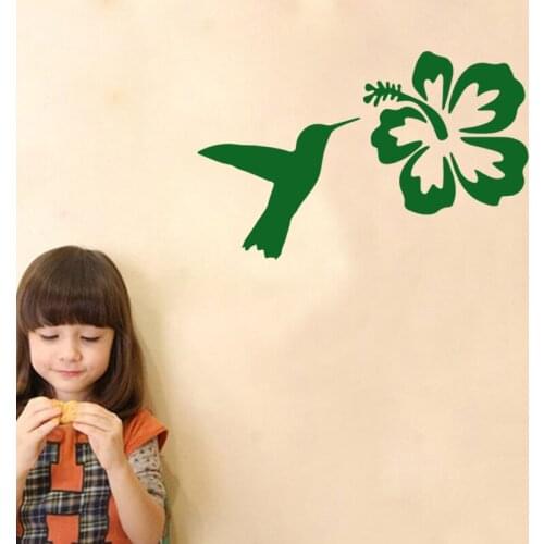 EmpireYing 3 Size 8 Colors Pet Nature Hummingbird Hibiscus Flower Animals Insects Lovers Car Sticker SUV Door Wall Covers Decal