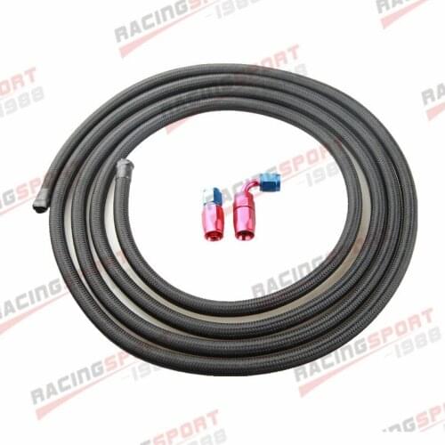 Nylon Cover Braided -6AN AN6 Oil Fuel Gas Line Hose 3M + Swivel Hose End Fitting