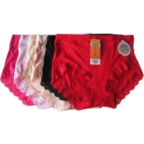 Womens sexy floral unerwear brief lingerie 95%bamboo fiber 5pcs/lot