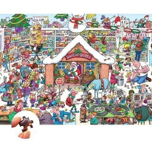 Christmas Cartoon Wooden Jigsaw Puzzle 1000 Pieces Decompression Education Toys DIY Handicrafts for Adults Children Kids