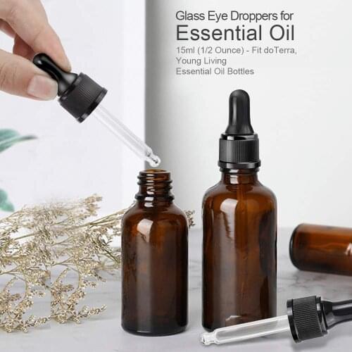 Plastic Black White Screw Press Dropper Cover Caps Glass Pipette For 5ml 10ml 15ml 20ml 30ml 50ml 100ml Essential Oil Bottles