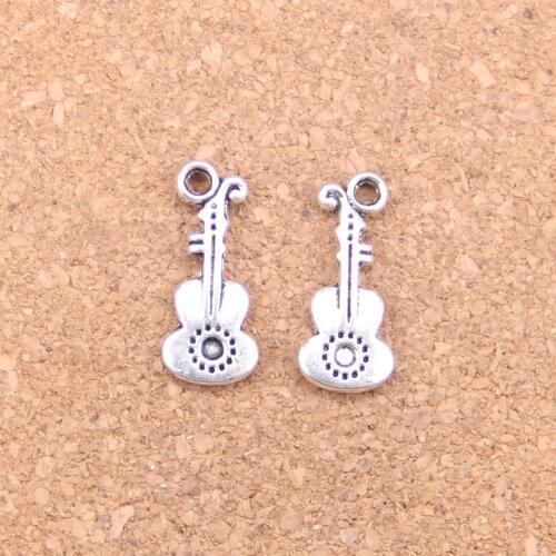 24pcs Charms acoustic guitar 21x9mm Antique Pendants,Vintage Tibetan Silver Jewelry,DIY for bracelet necklace