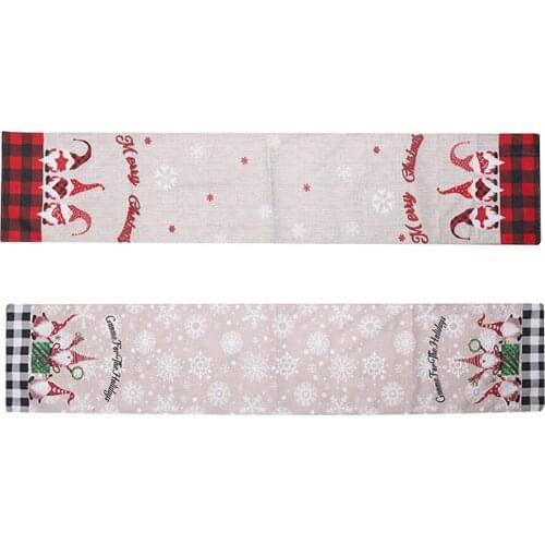 Portable Cartoon Christmas Forest Man Table Runner Cover Christmas Tablecloth Dining Table Dress Up Home Xmas Party Decoration