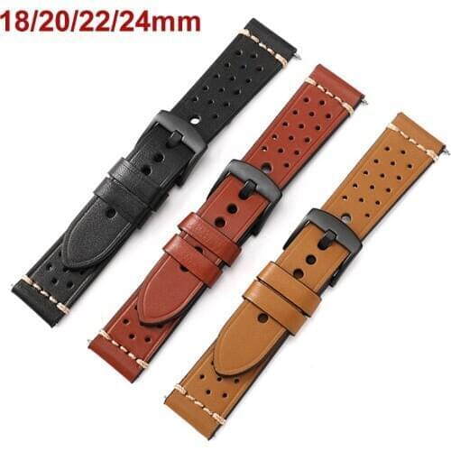 18mm 20mm 22mm 24mm High-end Calf Leather Watch Strap Quick Release Genuine Leather Band Bracelet Accessories for Samsung Huawei