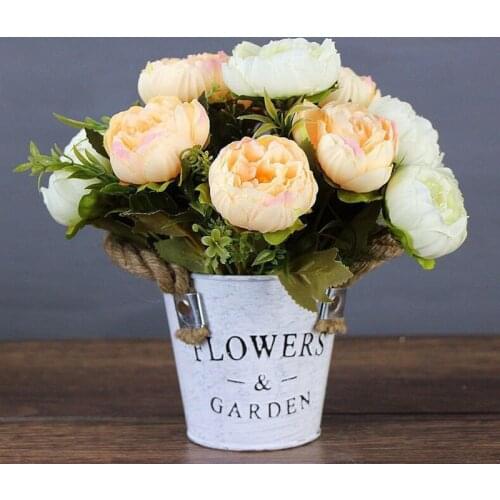 Rose Peony Artificial Flores Silk Flowers Leaves Plants Peonies Planta Flower Wall For Wedding Car Home Decoration Accessories