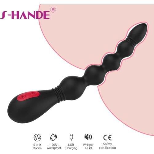 SHANDE 9 Speed Anal Beads Vibrator Sex Toy for Women G Spot Vagina Clitoris Stimulator Prostate Massage Butt Plug Adult Toys