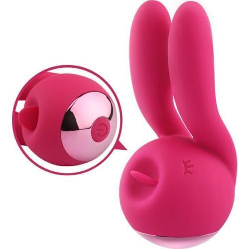 Man Nuo Silicone Sex Toy Women Tongue Nipple Licking Clitoris Bunny Ears Vibrator Rabbit Vibrator Sex-Toy Erotic Stimulation Toy