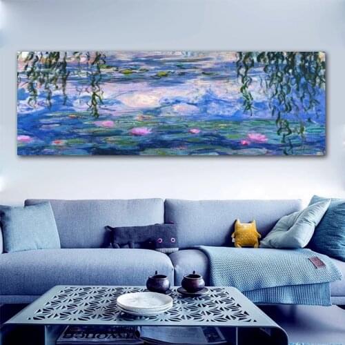 Modern Crashing Abstract Blue Ink Gold Canvas Painting Poster and Print Wall Art Picture Living Room Home Interior Decoration