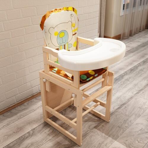 Baby Feeding Chair Kids Table and Chair Wooden Dining Chair Seat Adjustable Height Dining And Learning Chair With Cushion