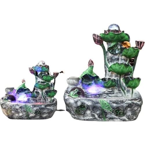 Decoration Lucky Water Indoor Good Fortune Ball Artificial Mountain and Fountain Water Truck Cycle Landscape Wheel