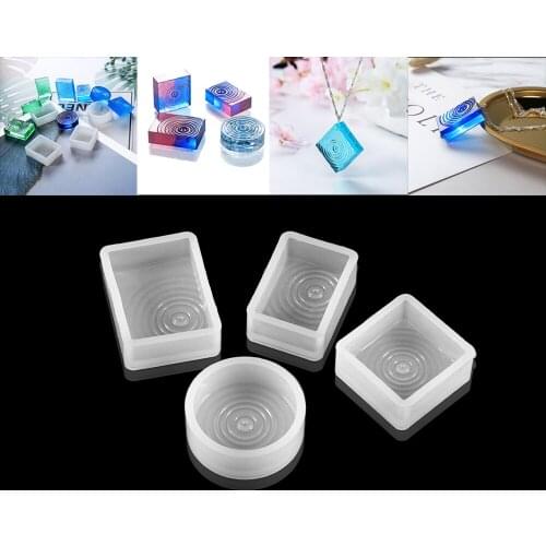 Water Ripples Wave Pendant Necklace Beads Casting Crystal Mold Silicone Resin Liquid Mold For DIY Jewelry Making Craft Tool Mold