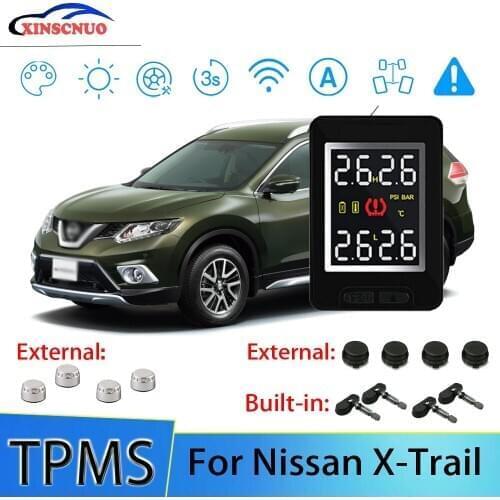 XINSCNUO Car Electronics Wireless For Nissan X-Trail TPMS Tire Pressure Monitoring System Sensor LCD Display