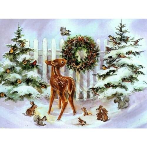 YIKEE diamond painting deer,cross stitch diamond,diamond mosaic paintings Y237