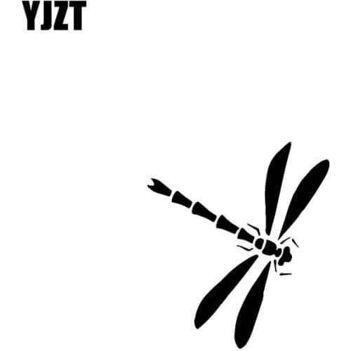 YJZT 15CM*16.9CM Dragonfly Beautiful Cute Vinyl Decal Artistic Car Sticker Black/Silver C19-0633