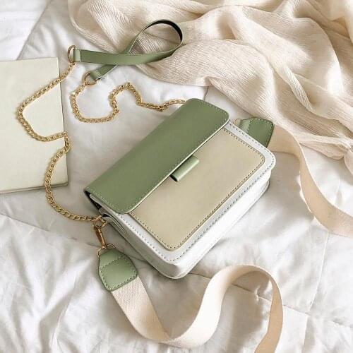 Mini Leather Crossbody Bags for Women 2019 Green Chain Shoulder Messenger Bag Lady Travel Purses Handbags Crossbody Bag